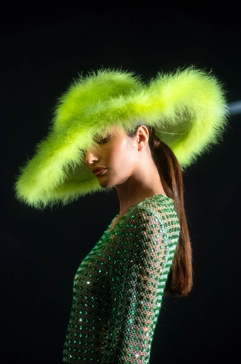 BADDIE VIBES OSTRICH BRIM HAT sold by AKIRA product image thumbnail 2