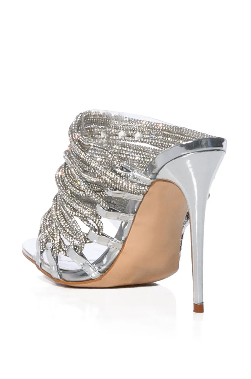 AZALEA WANG PAPRIKA EMBELLISHED STILETTO SANDAL IN SILVER sold by AKIRA product image thumbnail 4