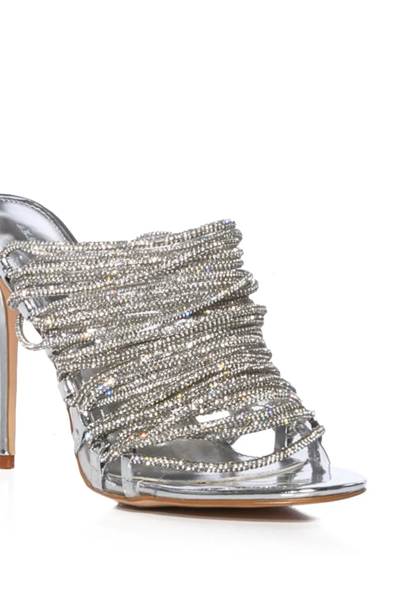AZALEA WANG PAPRIKA EMBELLISHED STILETTO SANDAL IN SILVER sold by AKIRA product image thumbnail 5