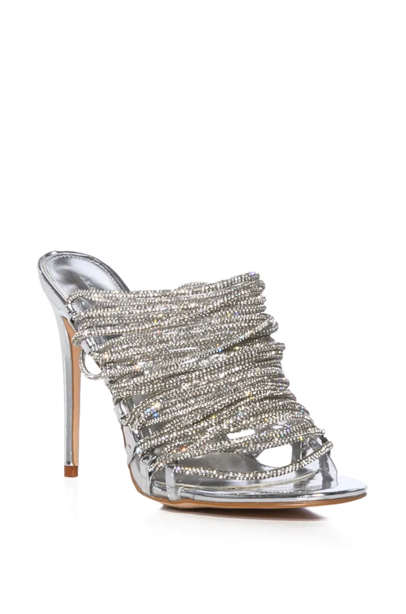 AZALEA WANG PAPRIKA EMBELLISHED STILETTO SANDAL IN SILVER sold by AKIRA product image thumbnail 3
