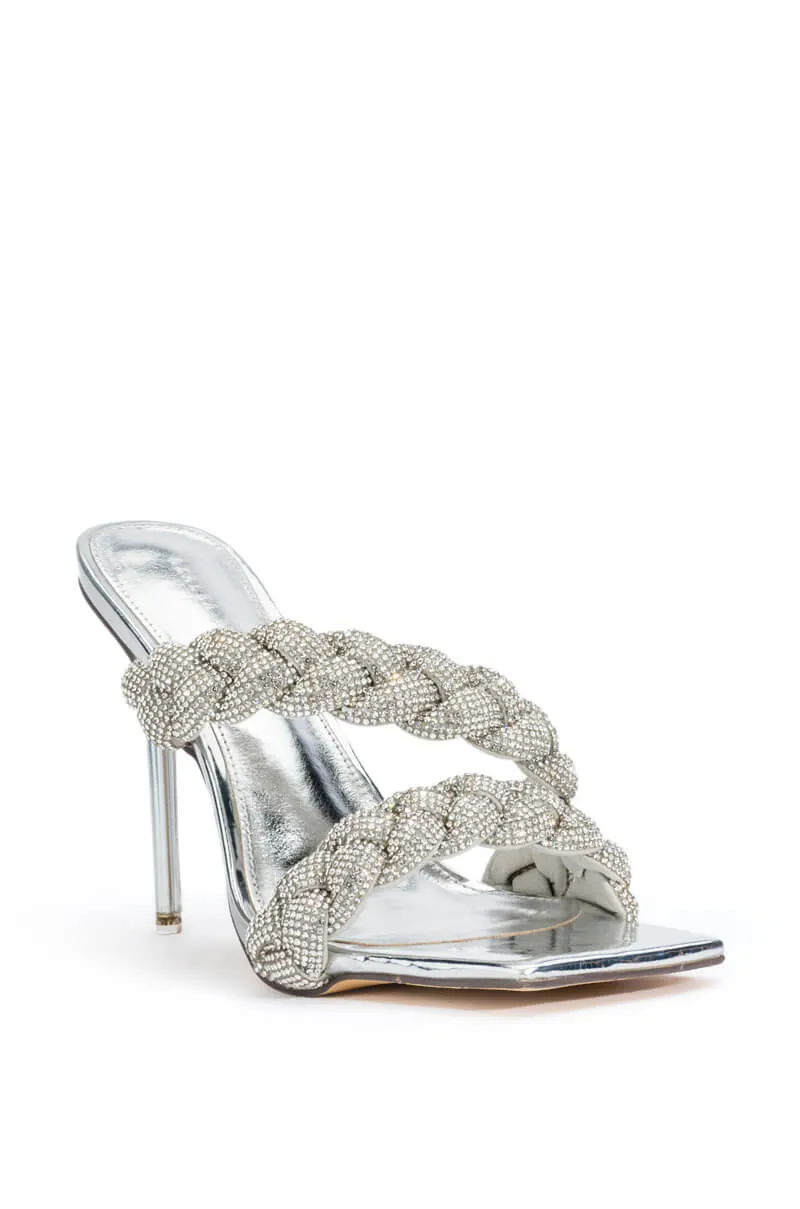 AZALEA WANG ANNABELLE STILETTO EMBELLISHED SANDAL IN SILVER sold by AKIRA product image thumbnail 5