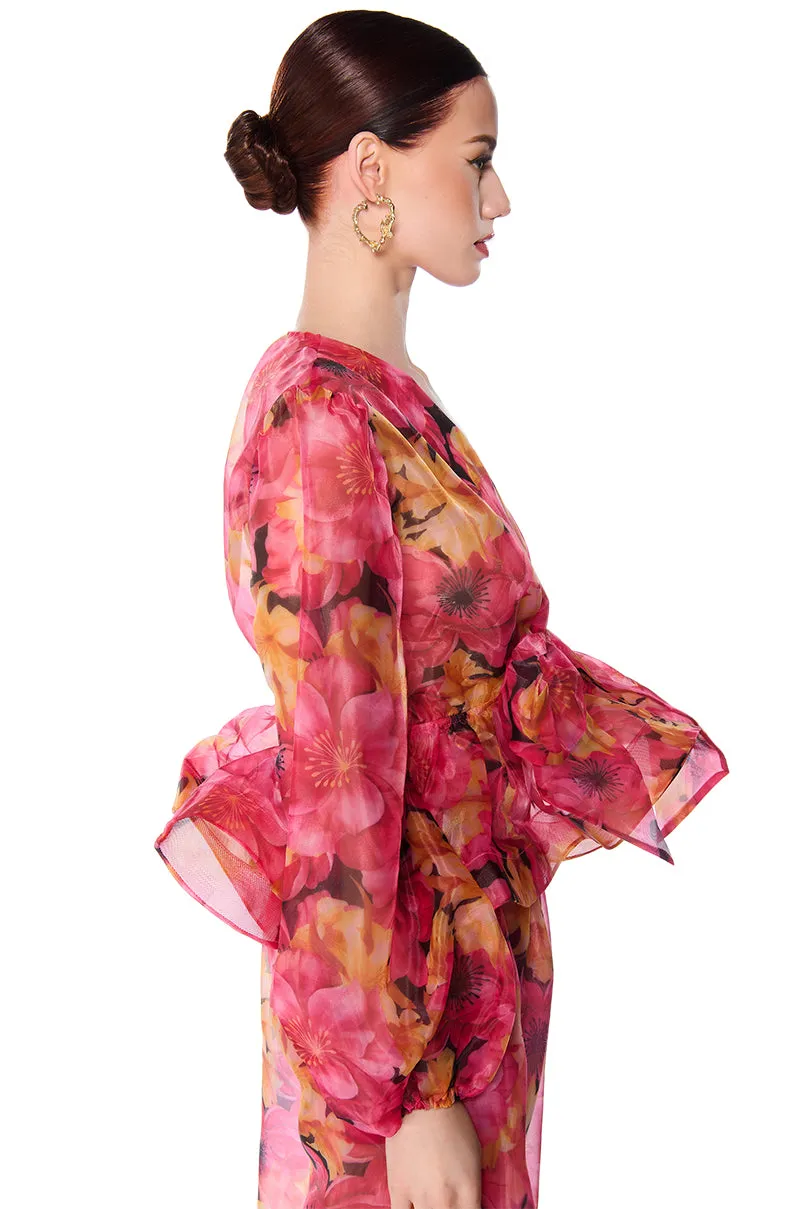 OLIVIA PLEATED TIE FRONT PEPLUM BLOUSE sold by AKIRA product image thumbnail 4