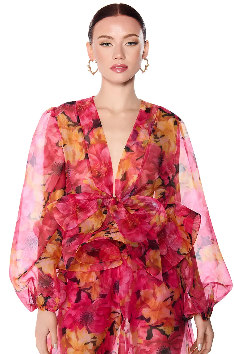 OLIVIA PLEATED TIE FRONT PEPLUM BLOUSE sold by AKIRA product image thumbnail 2