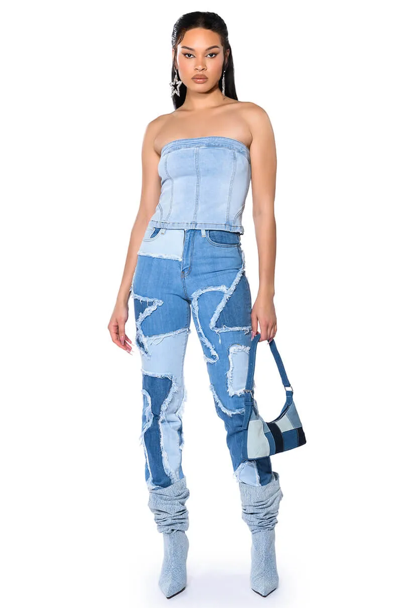 LITTLE BIT OF FUN FRAYED RELAXED FIT JEANS sold by AKIRA product image thumbnail 4