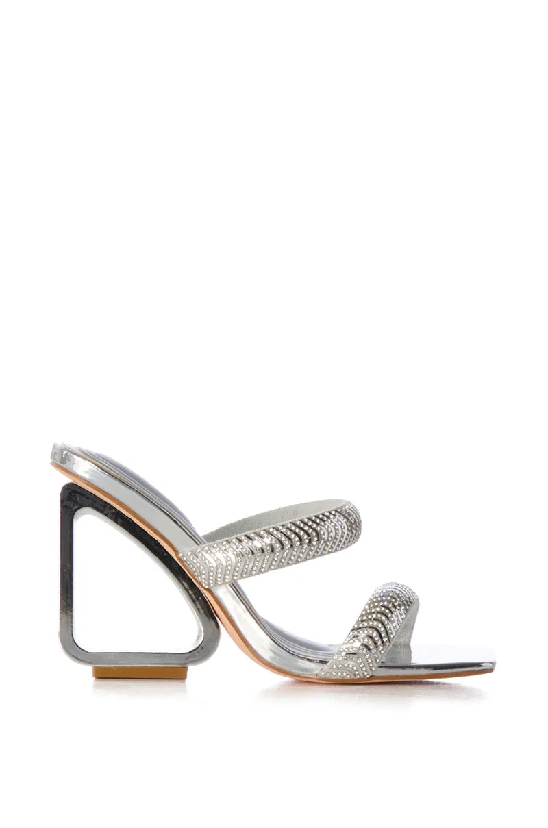 AZALEA WANG LACEY EMBELLISHED INVERSE HEEL WEDGE SANDAL IN SILVER sold by AKIRA product image thumbnail 2