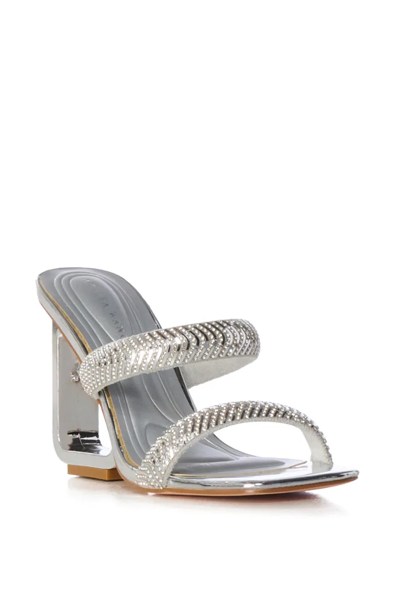 AZALEA WANG LACEY EMBELLISHED INVERSE HEEL WEDGE SANDAL IN SILVER sold by AKIRA product image thumbnail 3