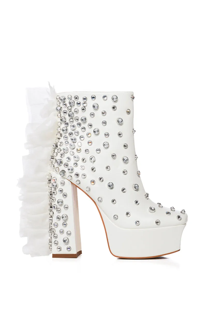 AZALEA WANG MYKA EMBELLISHED BOOTIE IN WHITE sold by AKIRA product image thumbnail 2