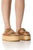AZALEA WANG CALLUNA TAN FLATFORM SANDAL sold by AKIRA