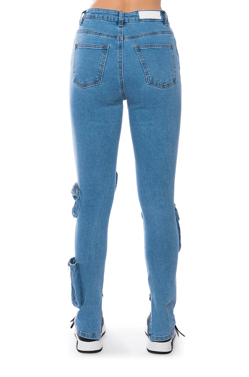 ONE STEP AT A TIME SKINNY CARGO JEANS sold by AKIRA product image thumbnail 5