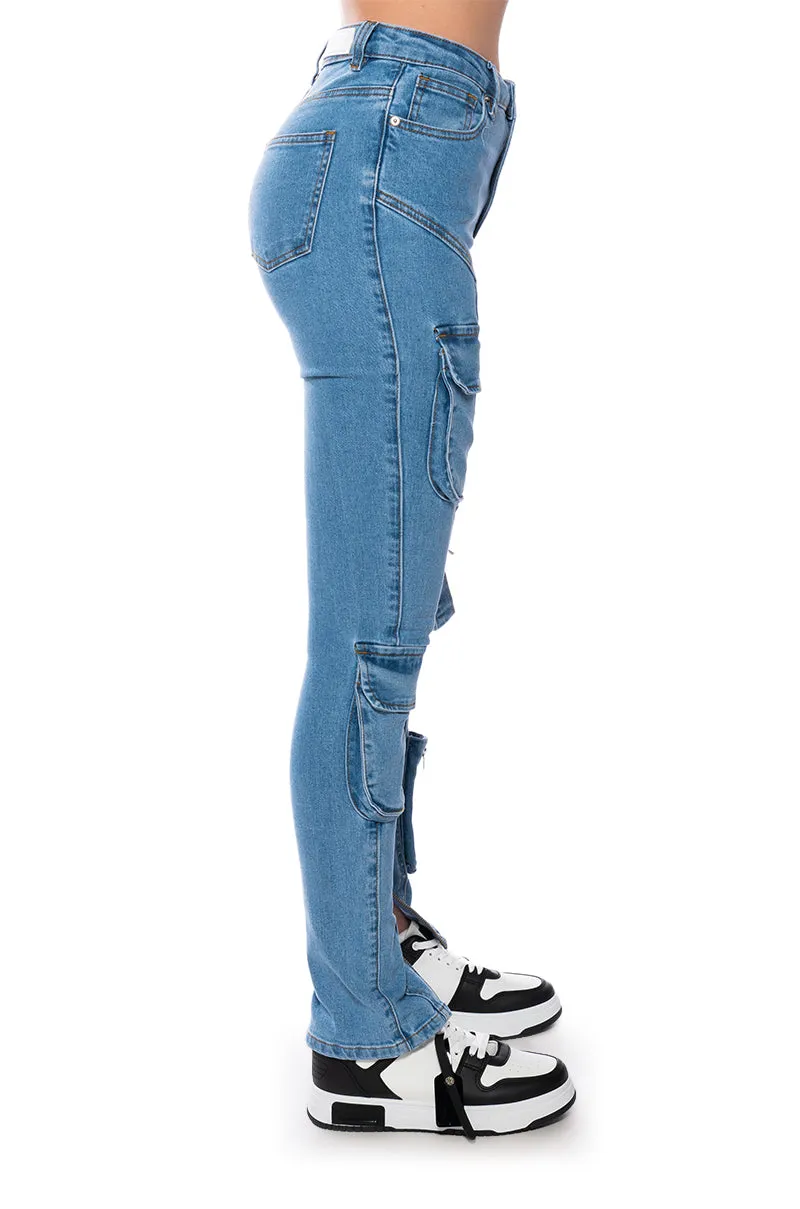 ONE STEP AT A TIME SKINNY CARGO JEANS sold by AKIRA product image thumbnail 4