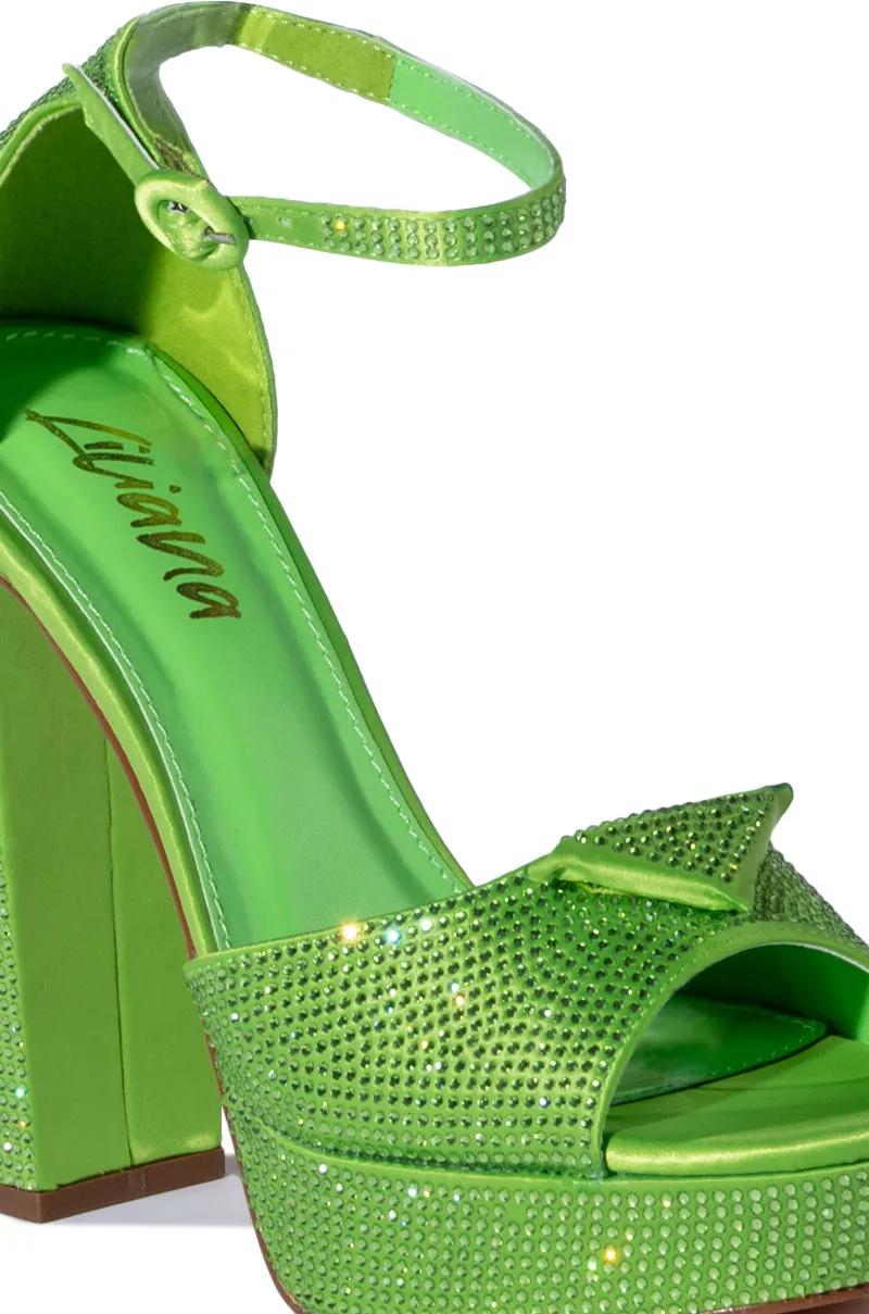 YUKO EMBELLISHED CHUNKY SANDAL IN GREEN sold by AKIRA product image thumbnail 5