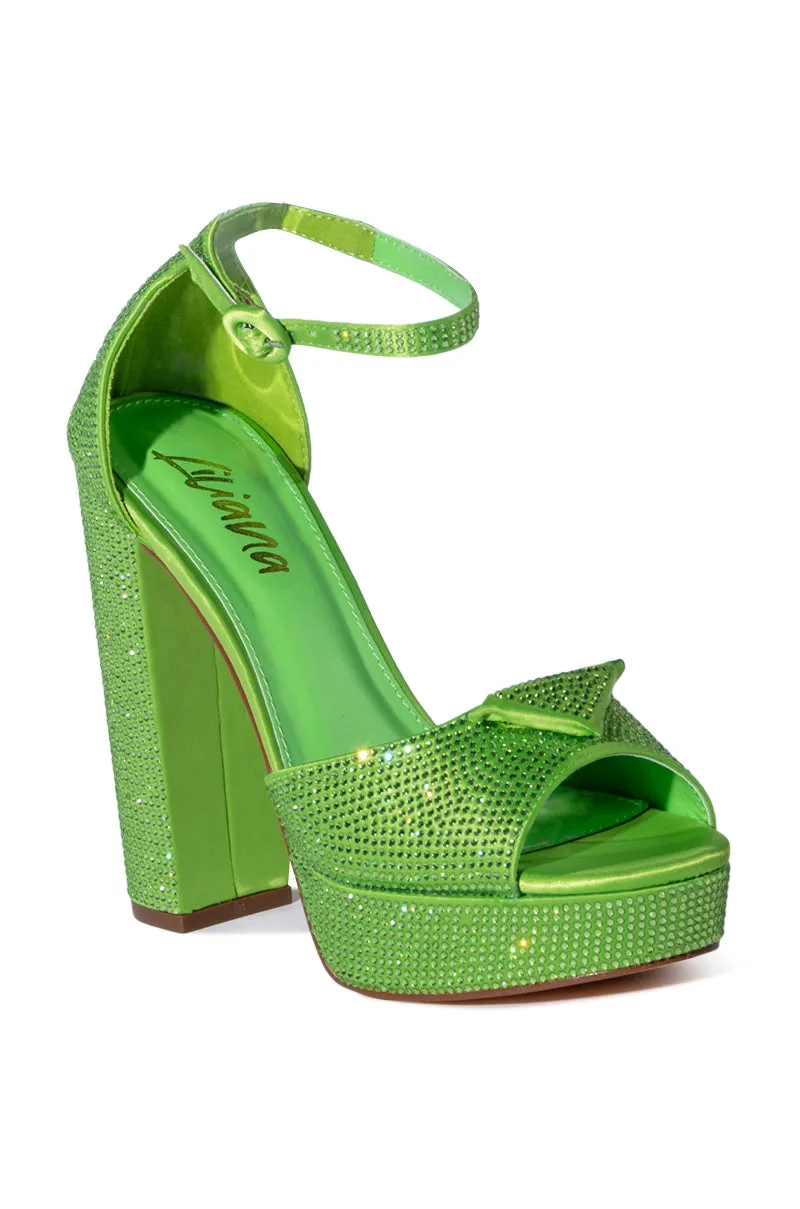 YUKO EMBELLISHED CHUNKY SANDAL IN GREEN sold by AKIRA product image thumbnail 3