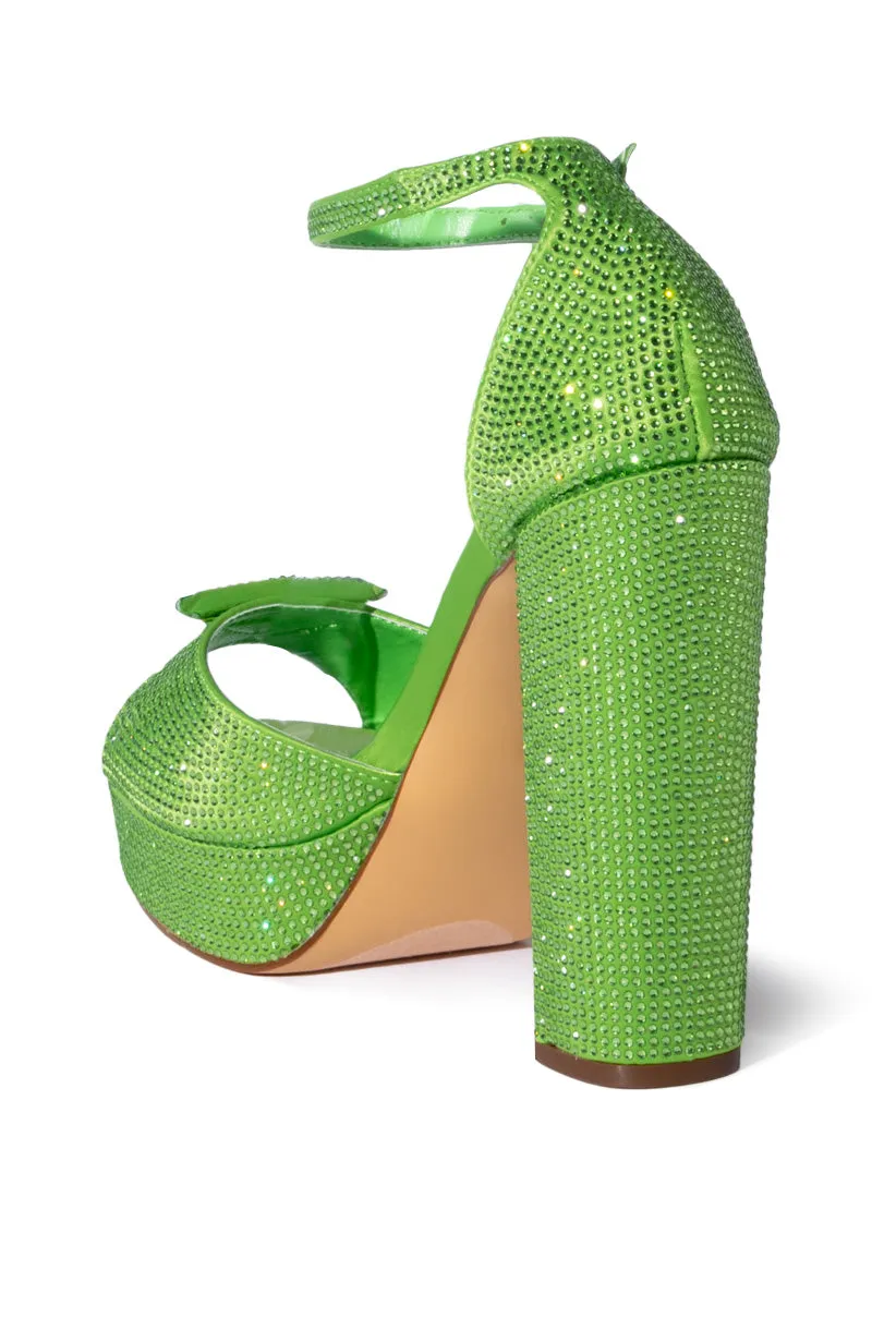 YUKO EMBELLISHED CHUNKY SANDAL IN GREEN sold by AKIRA product image thumbnail 4