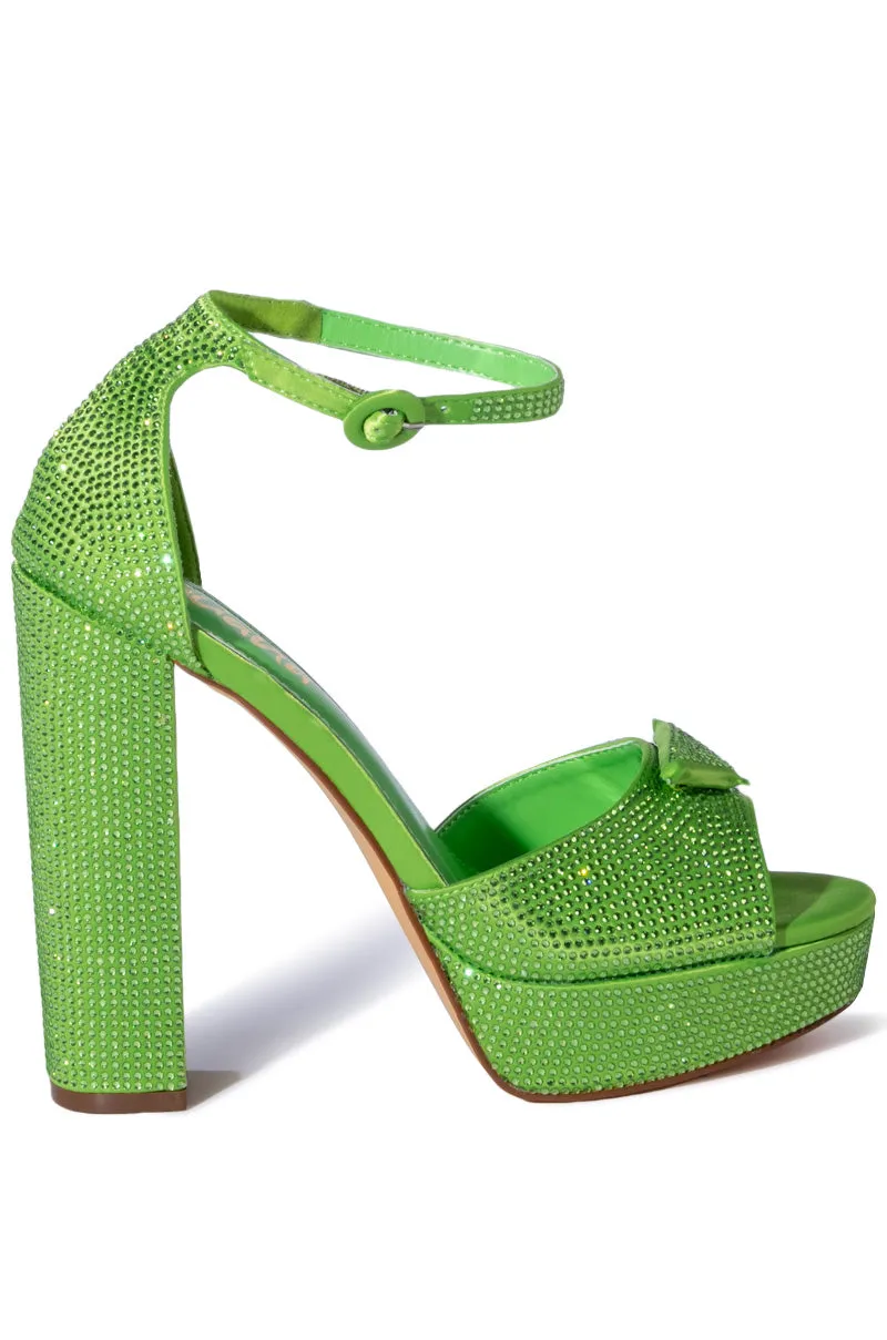 YUKO EMBELLISHED CHUNKY SANDAL IN GREEN sold by AKIRA product image thumbnail 2