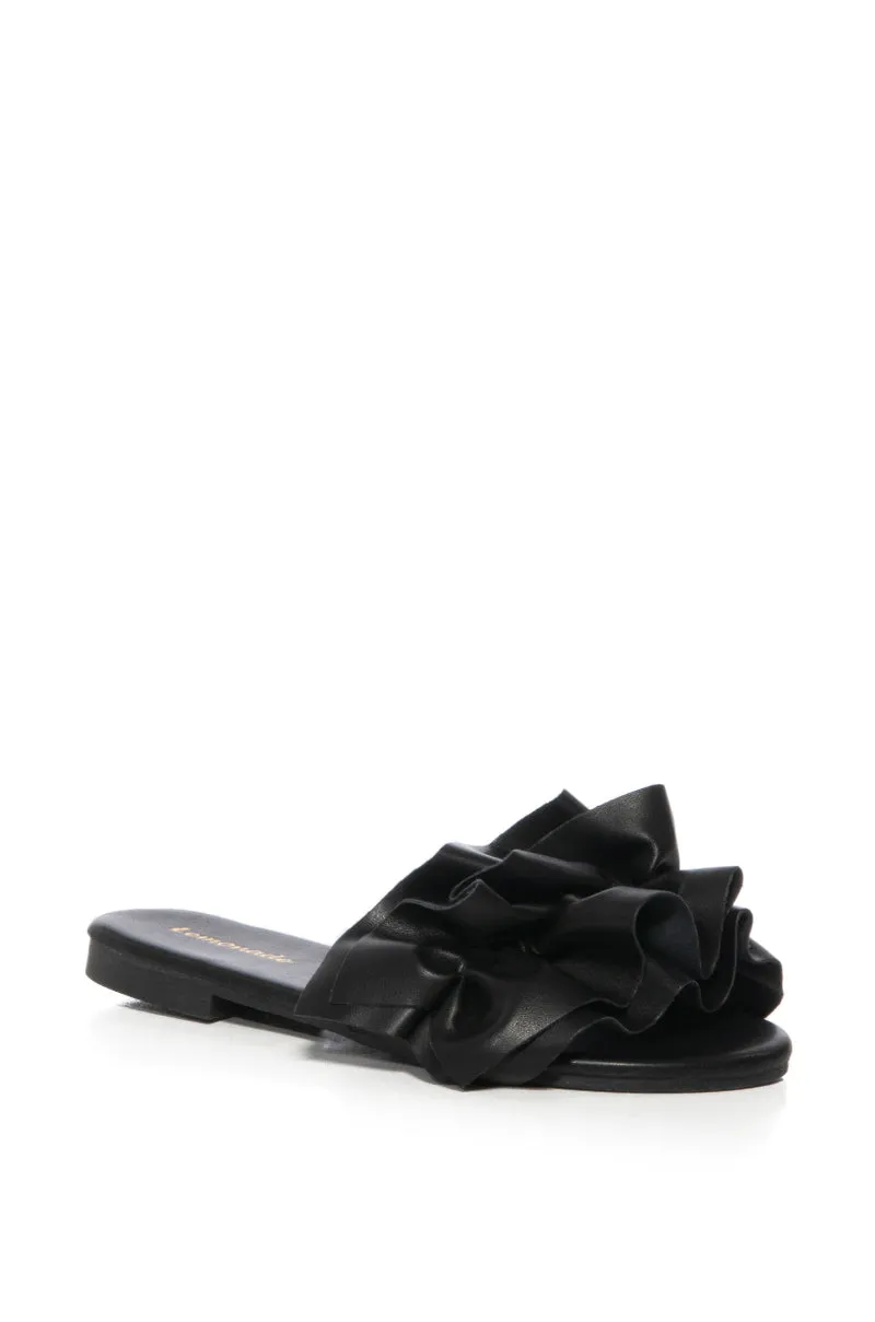 JILL FLAT PU SANDAL IN BLACK sold by AKIRA product image thumbnail 4