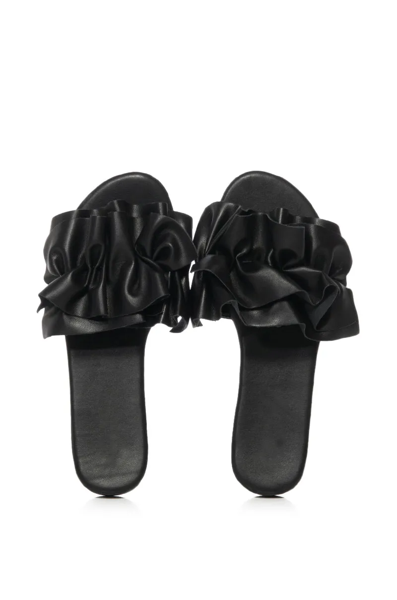 JILL FLAT PU SANDAL IN BLACK sold by AKIRA product image thumbnail 2