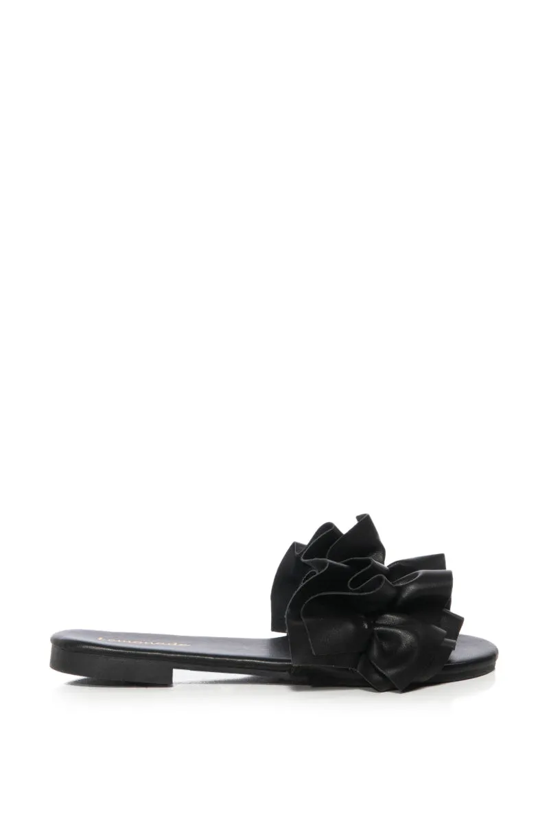 JILL FLAT PU SANDAL IN BLACK sold by AKIRA product image thumbnail 3