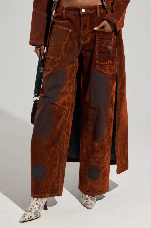 VALERIE VELVET EFFECT WIDE LEG PANT sold by AKIRA