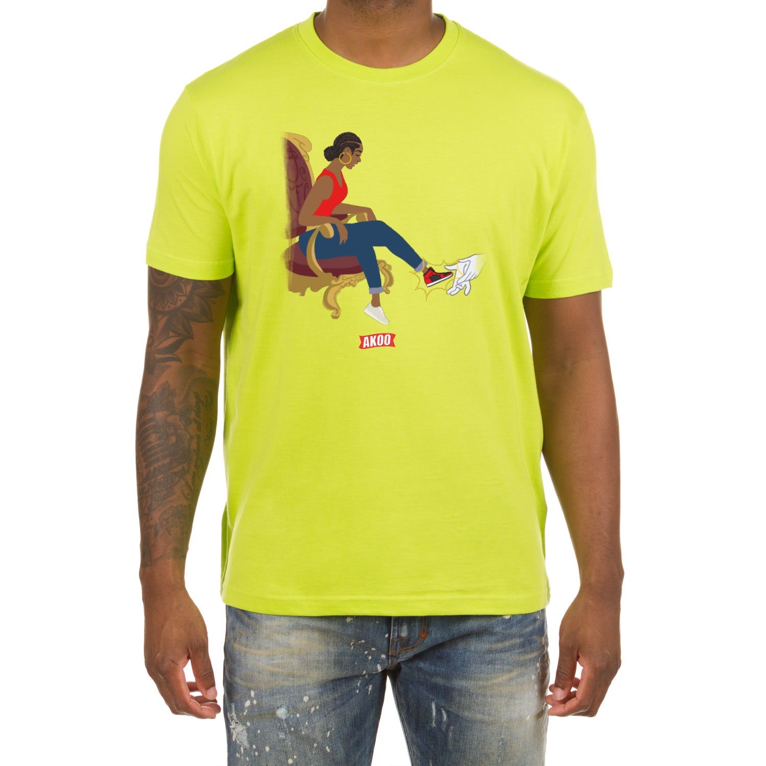 Akoo Mens Perfect Fit SS Tee (Acid Lime) sold by Akoo