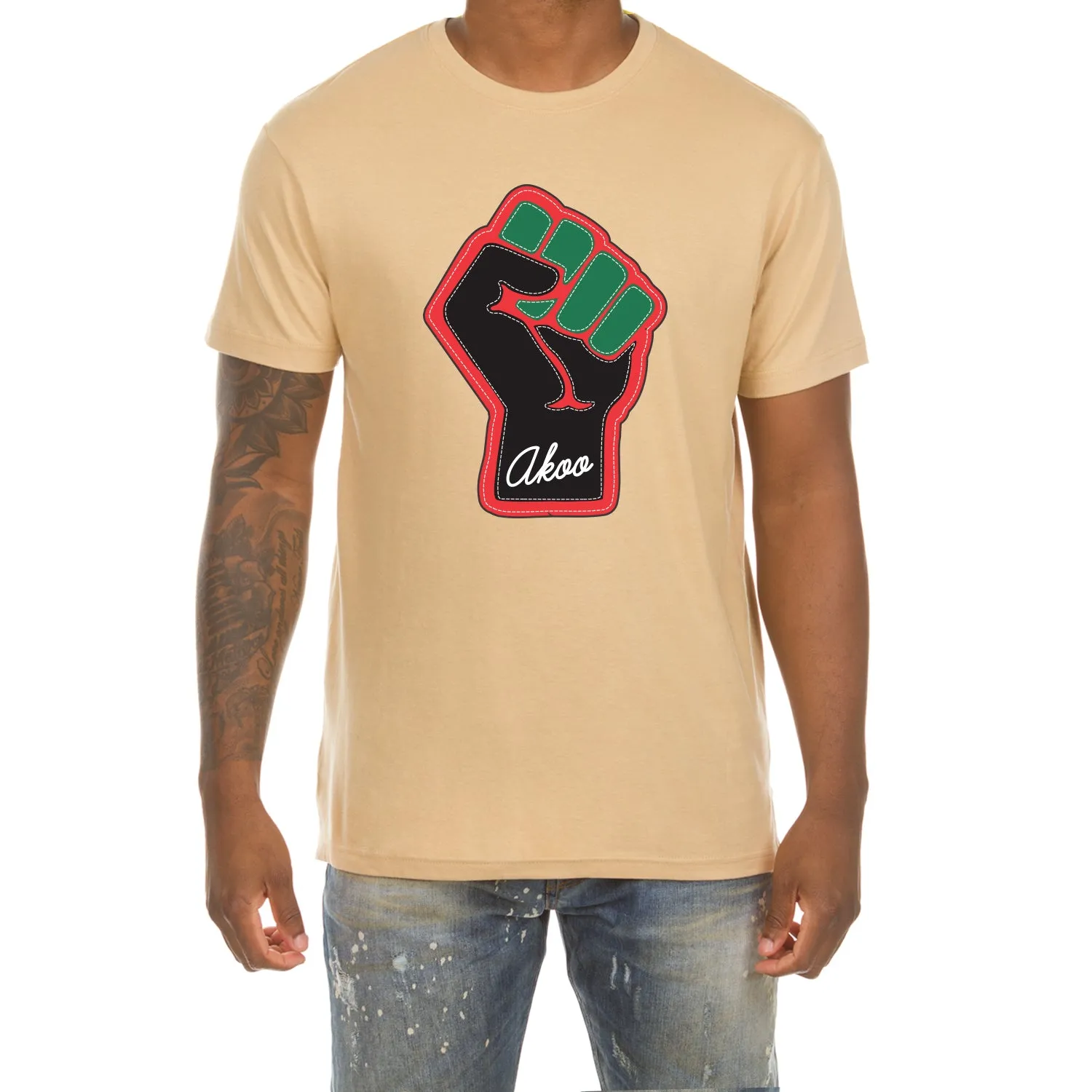 Akoo Mens Power SS Tee (Sand) sold by Akoo