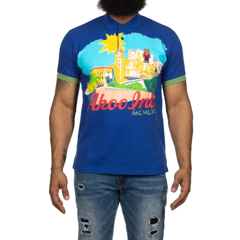 Akoo Mens Clique SS Polo (Surf The Web) sold by Akoo