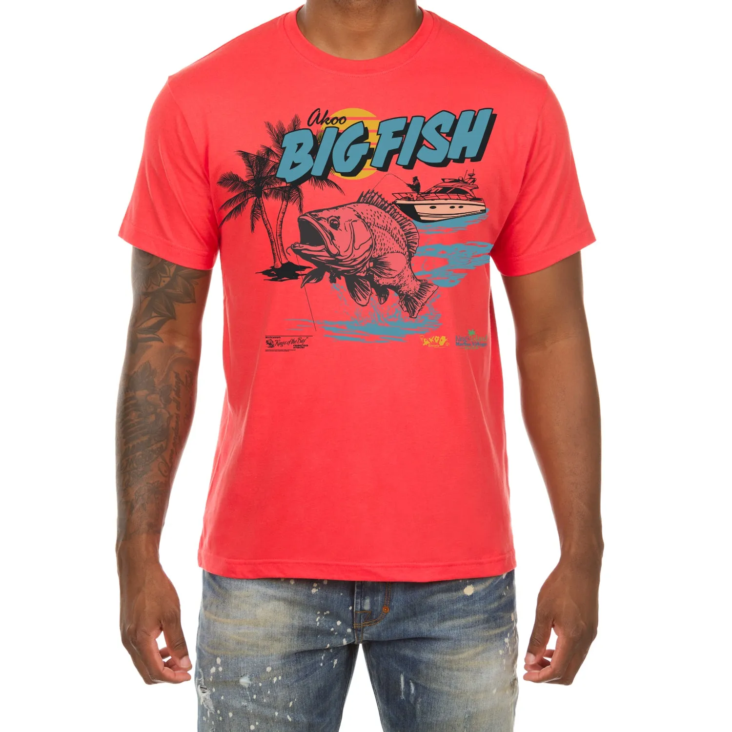 Akoo Mens The Big Fish SS Tee (Cayenne) sold by Akoo