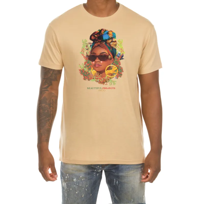 Akoo Mens Beautiful SS Tee (Sand) sold by Akoo