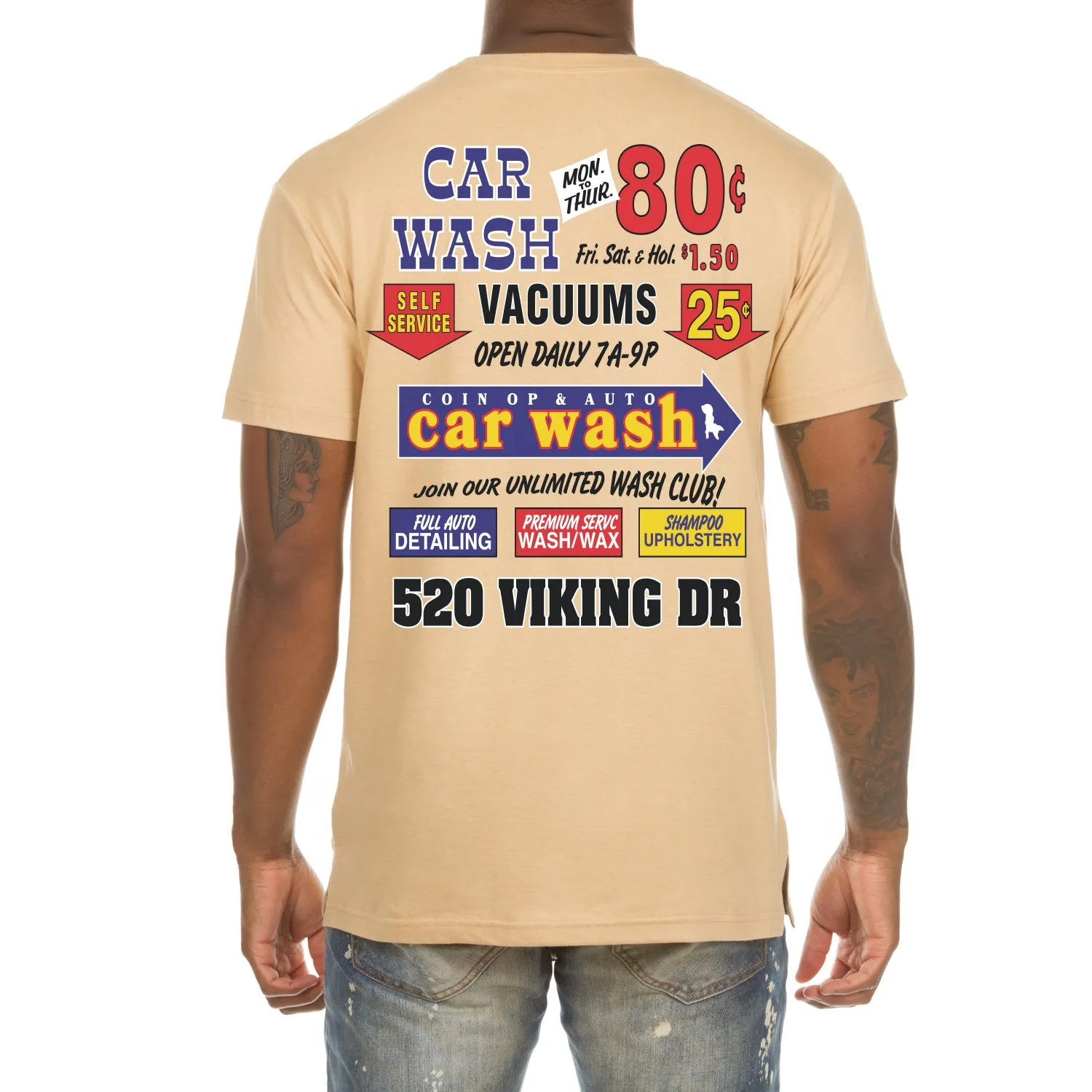 Akoo Mens Detailing SS Tee (Puff Print) (Sand) sold by Akoo product image thumbnail 2