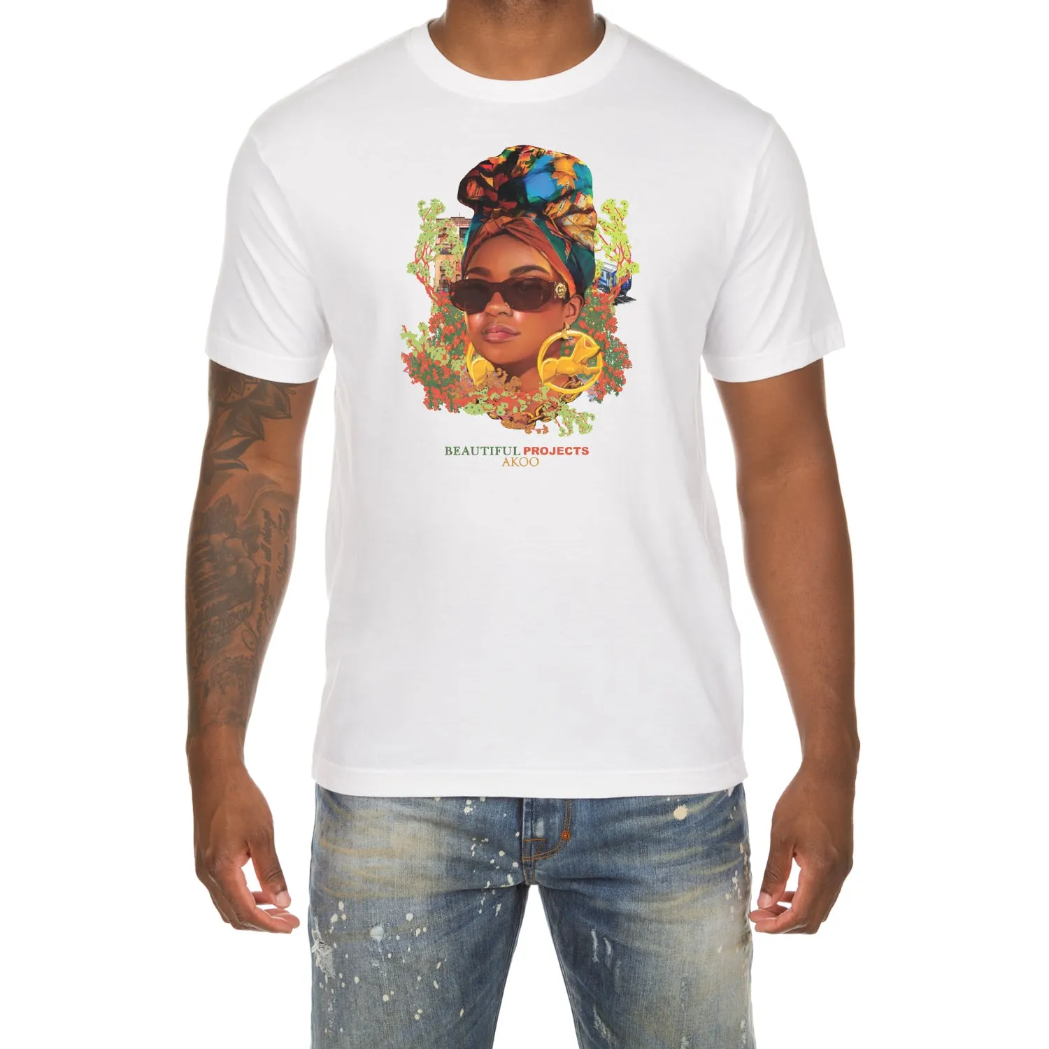 Akoo Mens Beautiful SS Tee (White) sold by Akoo