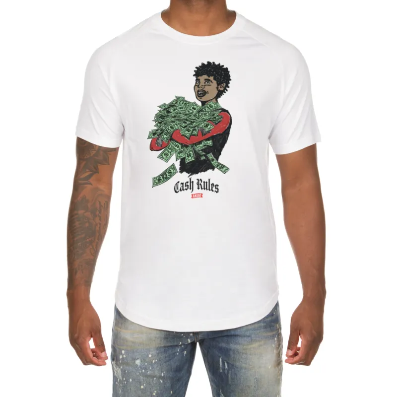 Akoo Mens Cash Rules Scoop Btm Tee (White) sold by Akoo