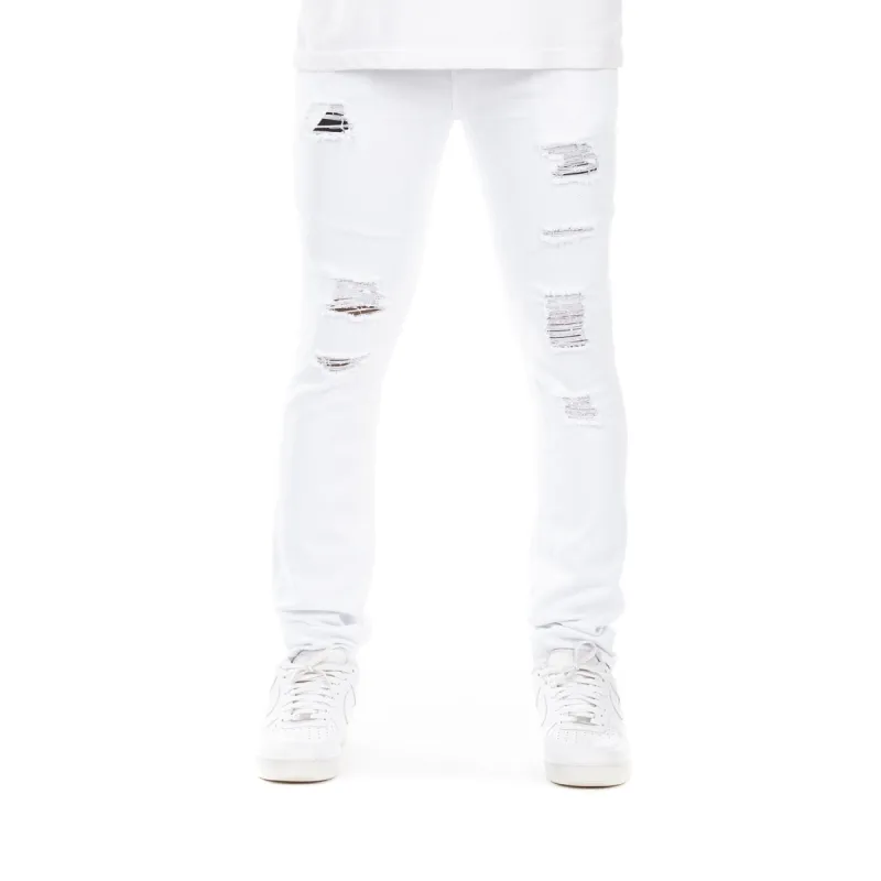 Akoo Mens Mali Jean (Skulk Fit) (White) sold by Akoo