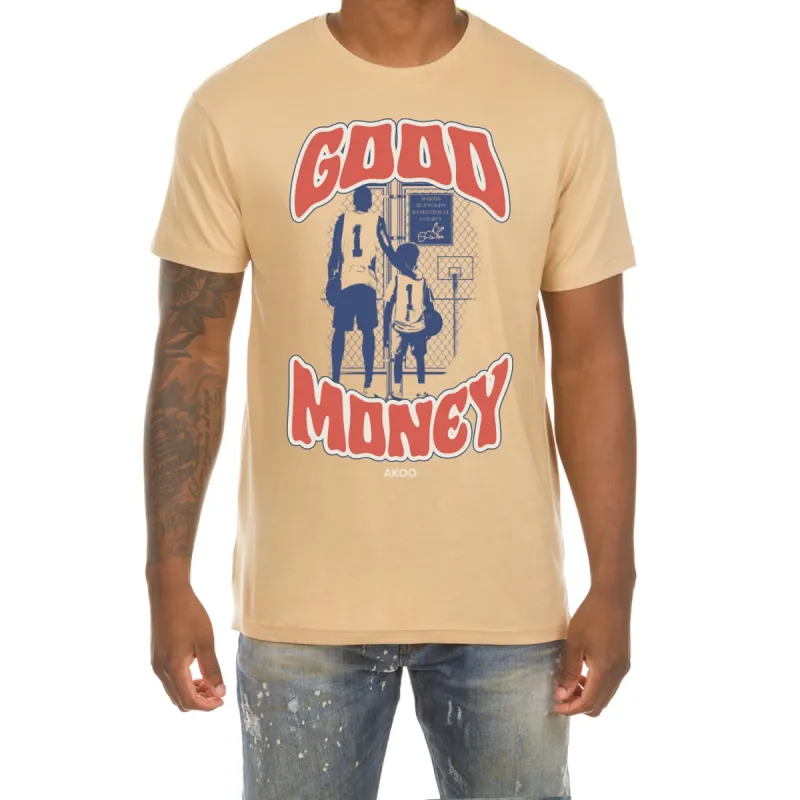 Akoo Mens Good Money SS Tee (Sand) sold by Akoo