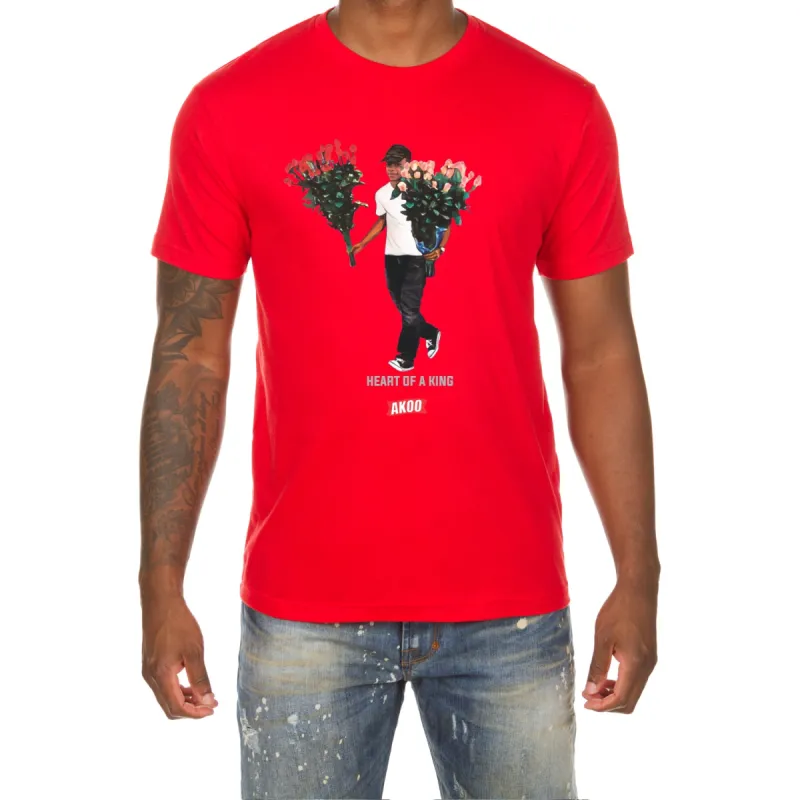 Akoo Mens Bouquet SS Tee (Red) sold by Akoo