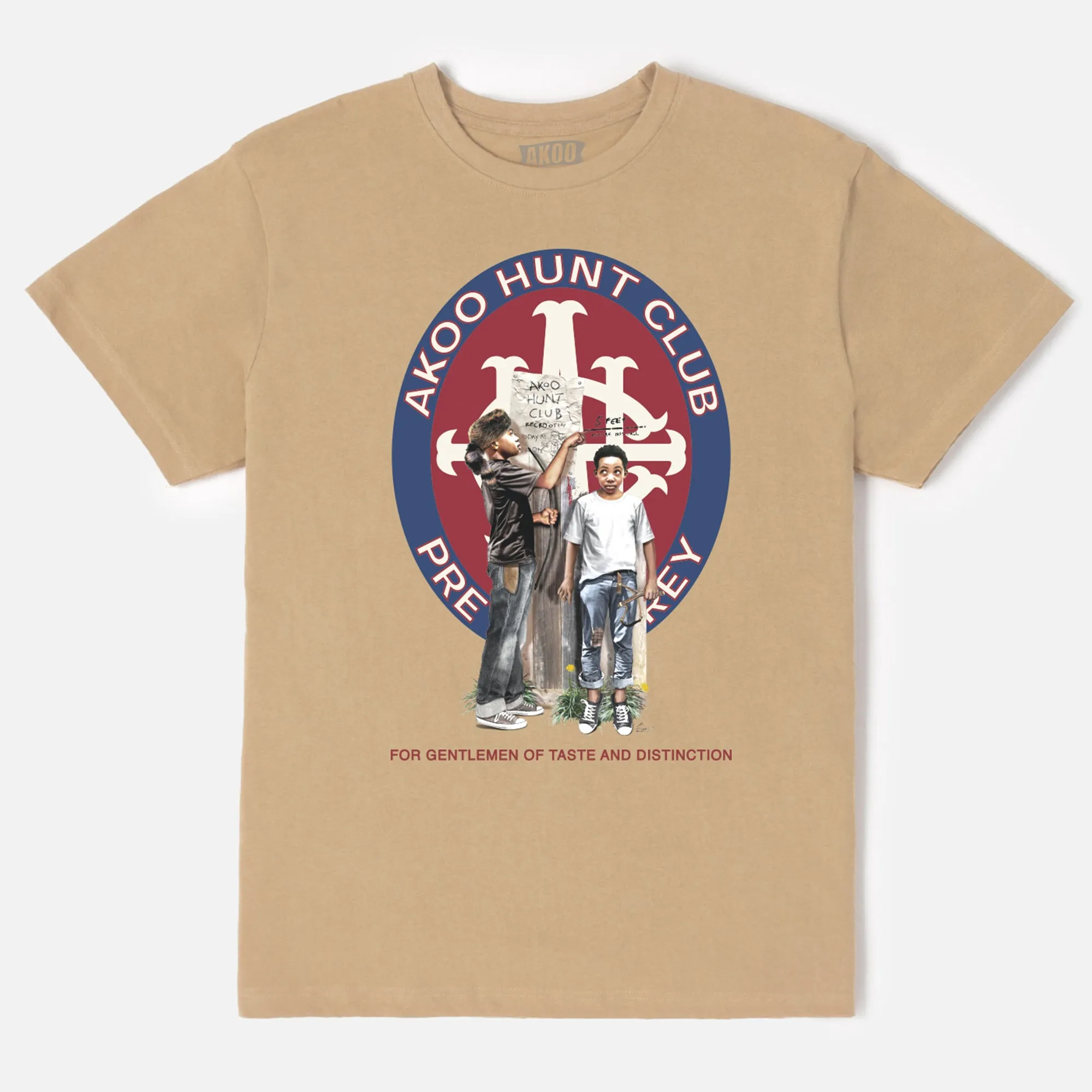 Heights Check SS Tee (Sand) sold by Akoo