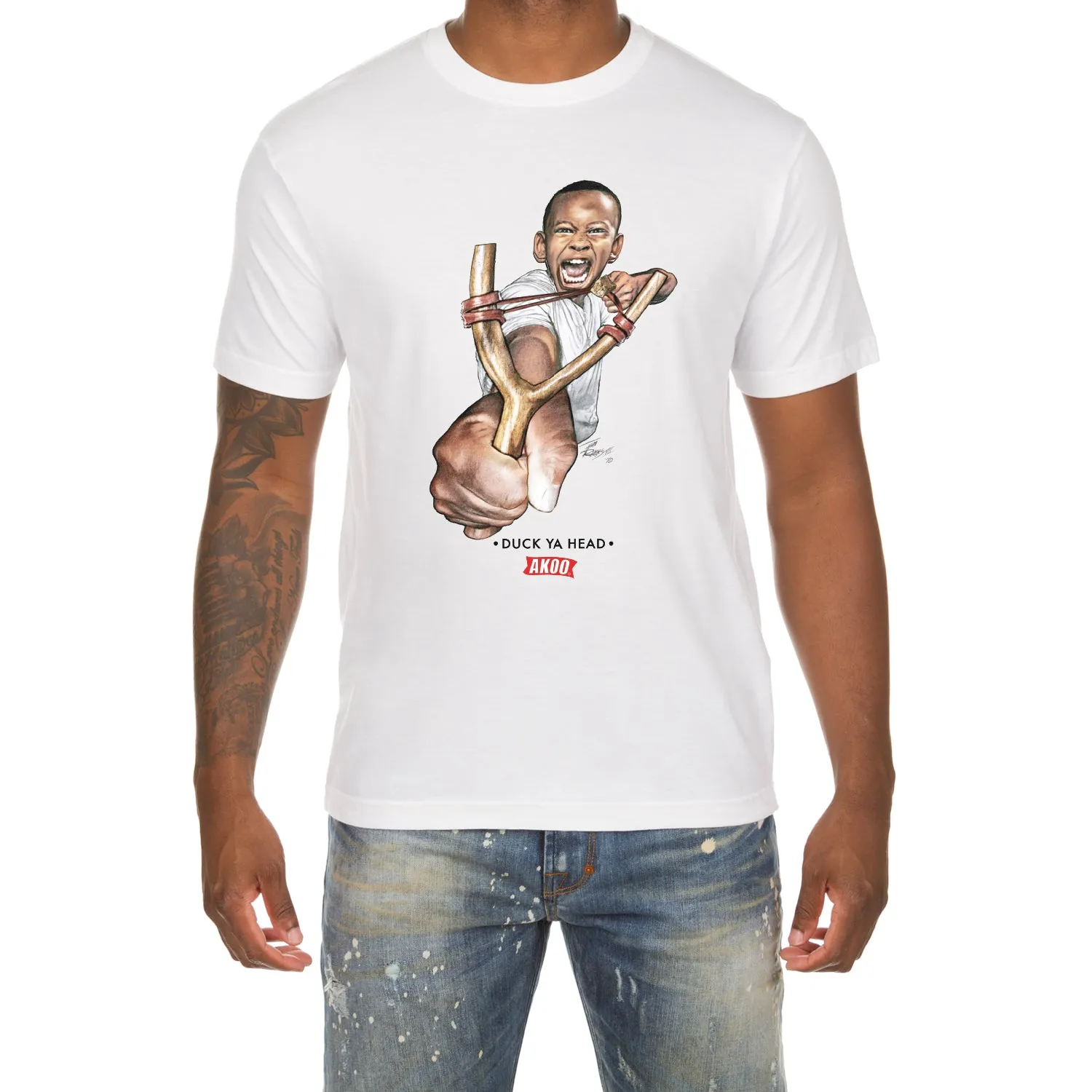 Duck Ya Head SS Tee (White) sold by Akoo product image thumbnail 3