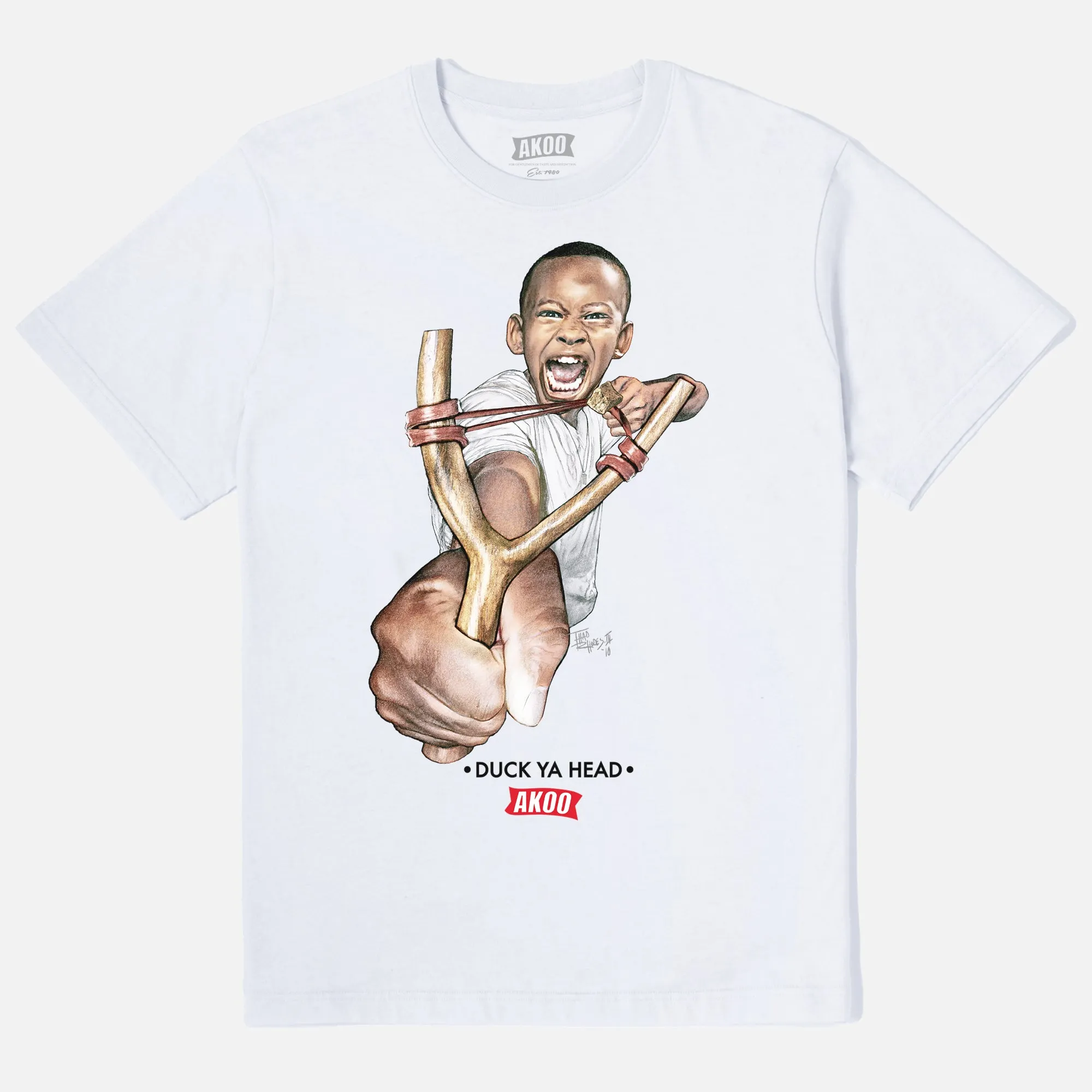 Duck Ya Head SS Tee (White) sold by Akoo