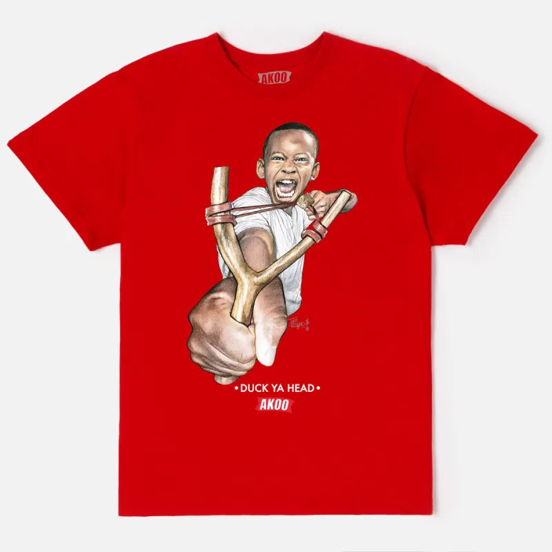 Duck Ya Head SS Tee (Red) sold by Akoo