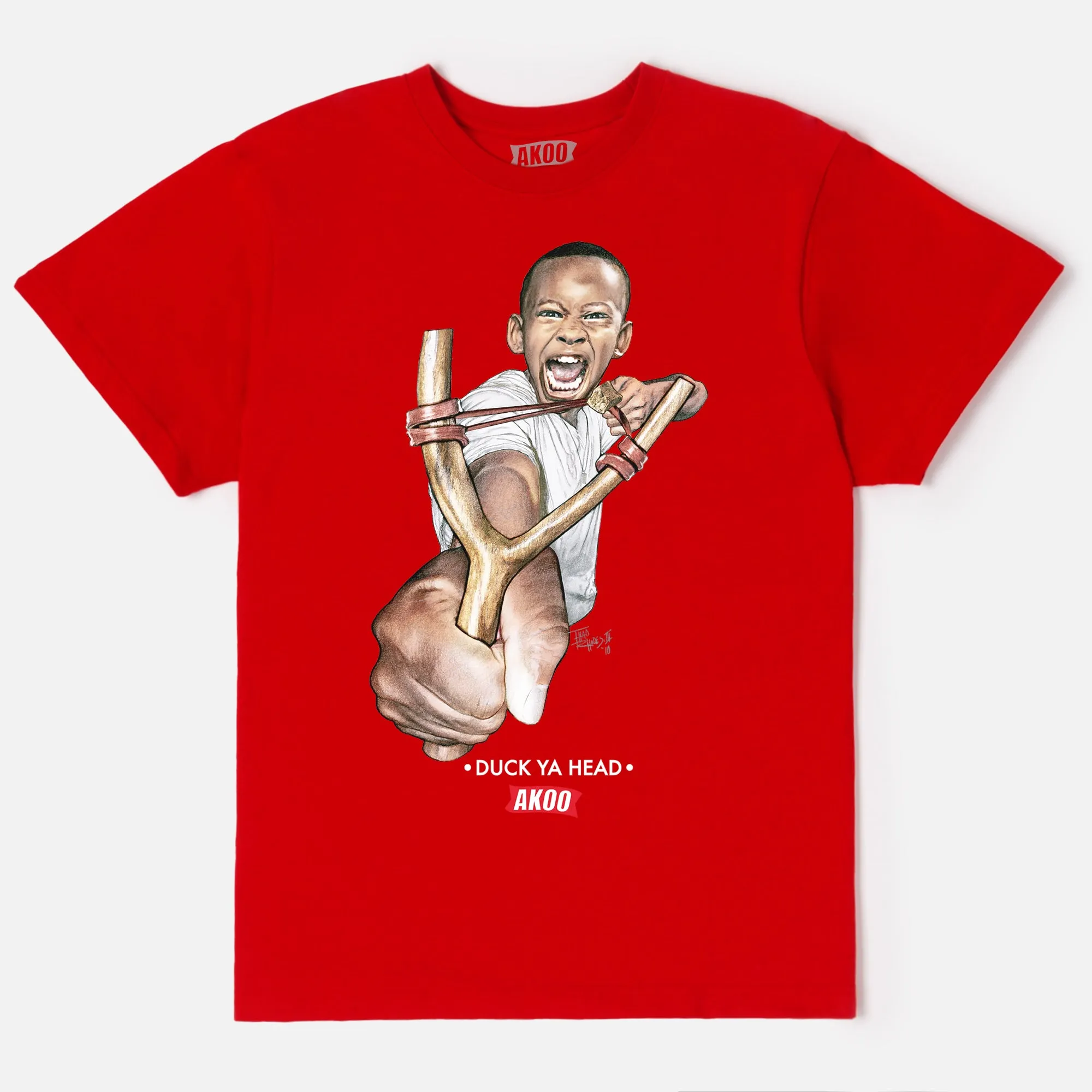 Duck Ya Head SS Tee (Red) sold by Akoo