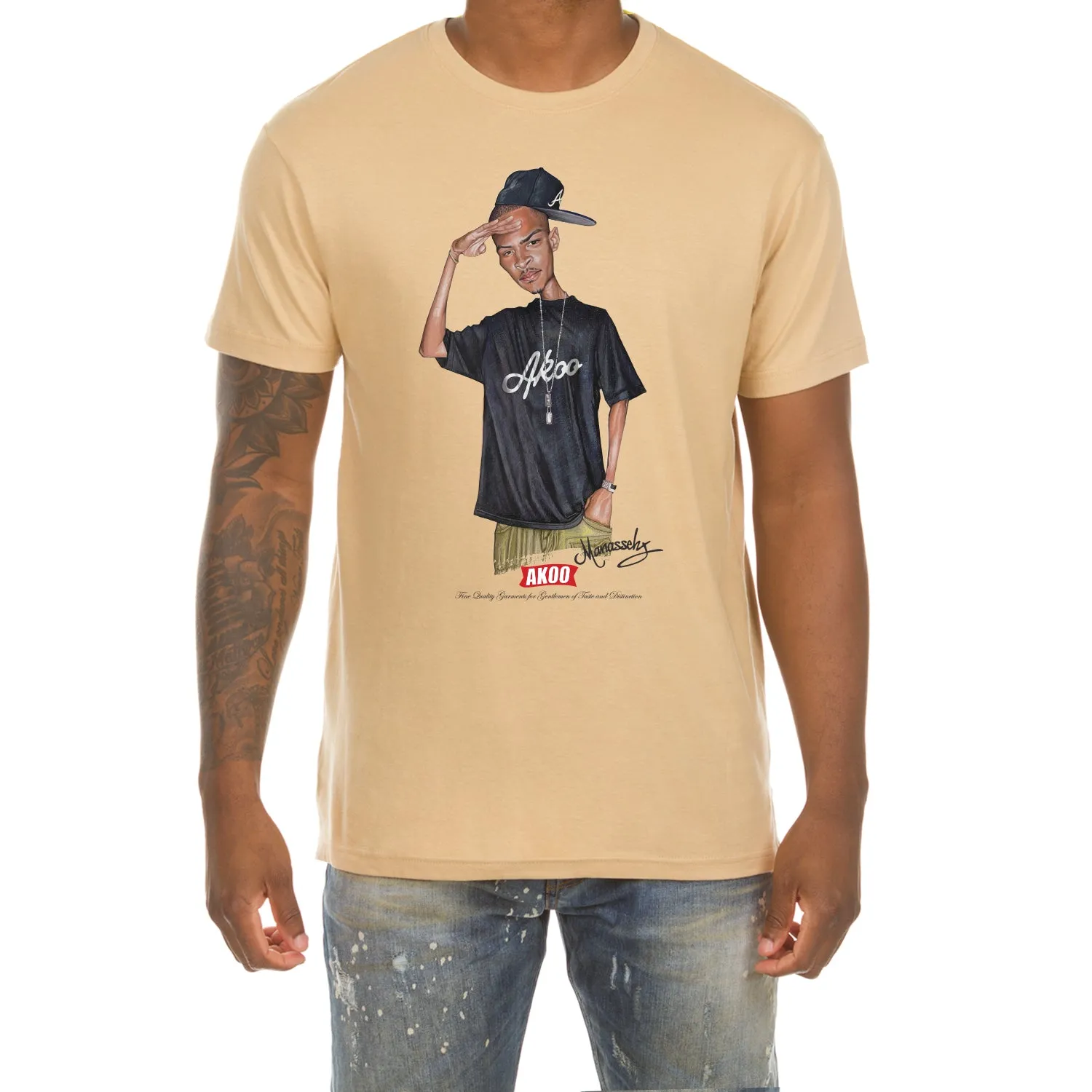 Salute SS Tee (Sand) sold by Akoo product image thumbnail 3