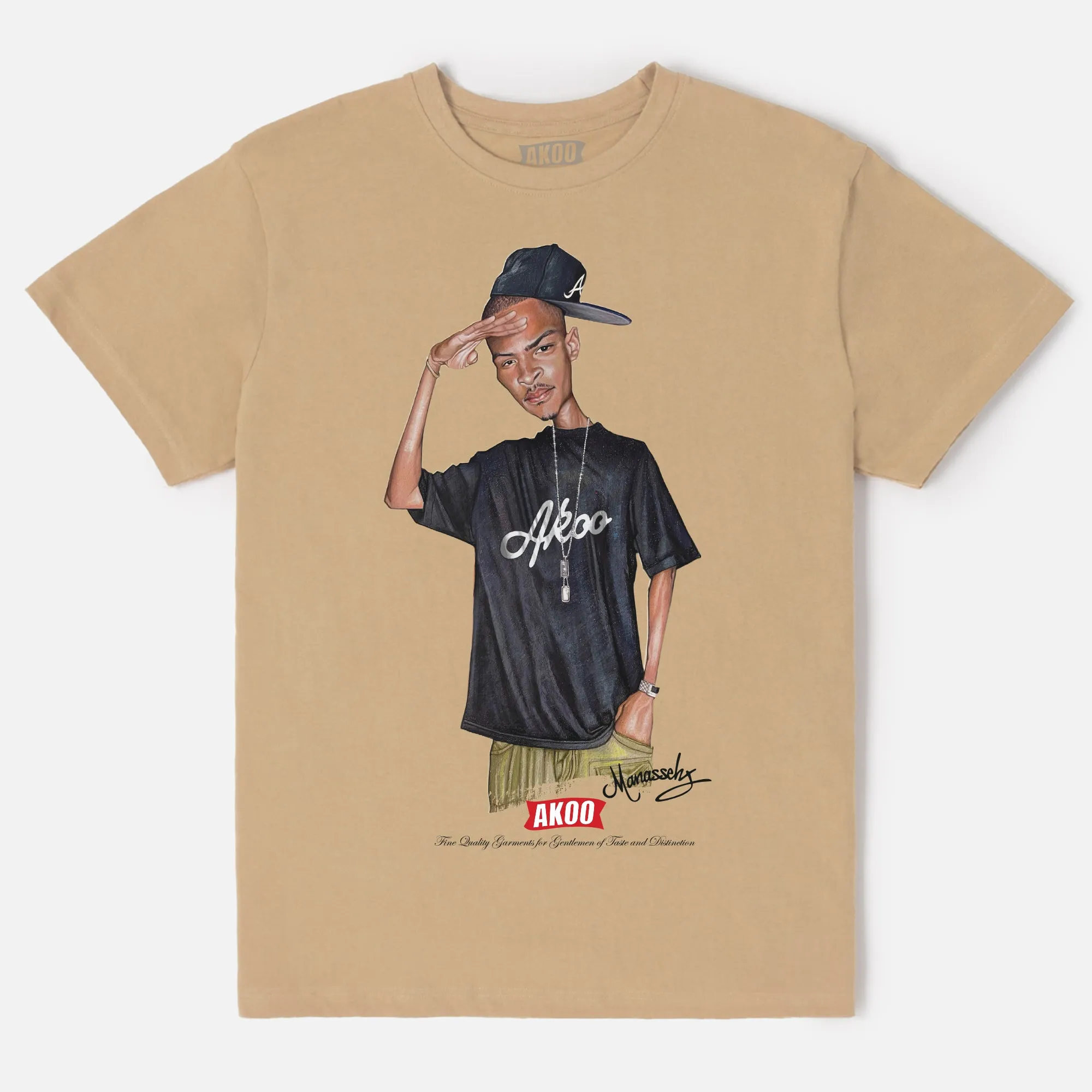 Salute SS Tee (Sand) sold by Akoo