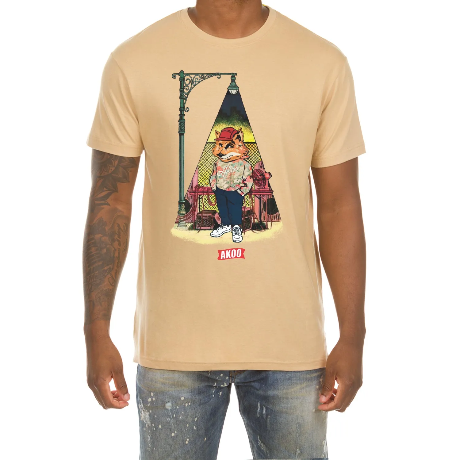 Block Party SS Tee (Sand) sold by Akoo product image thumbnail 2