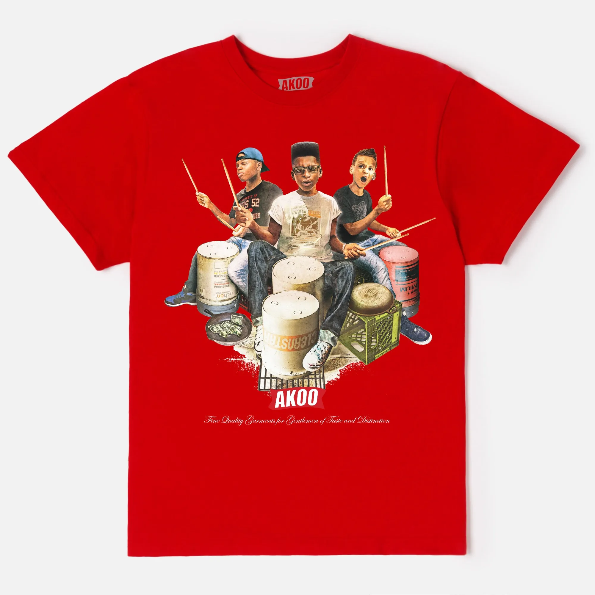 Three Drummers SS Tee (Red) sold by Akoo