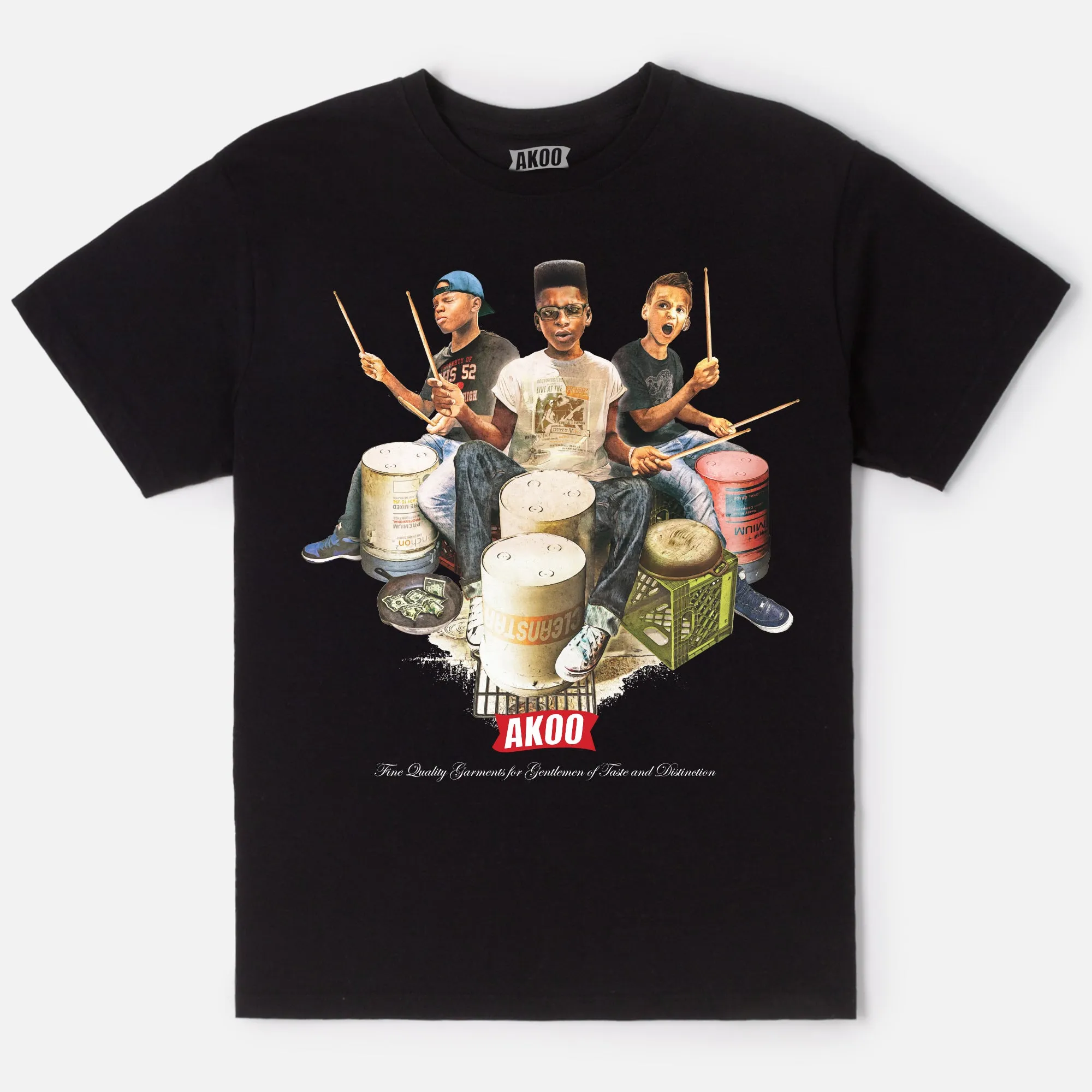 Three Drummers SS Tee (Black) sold by Akoo