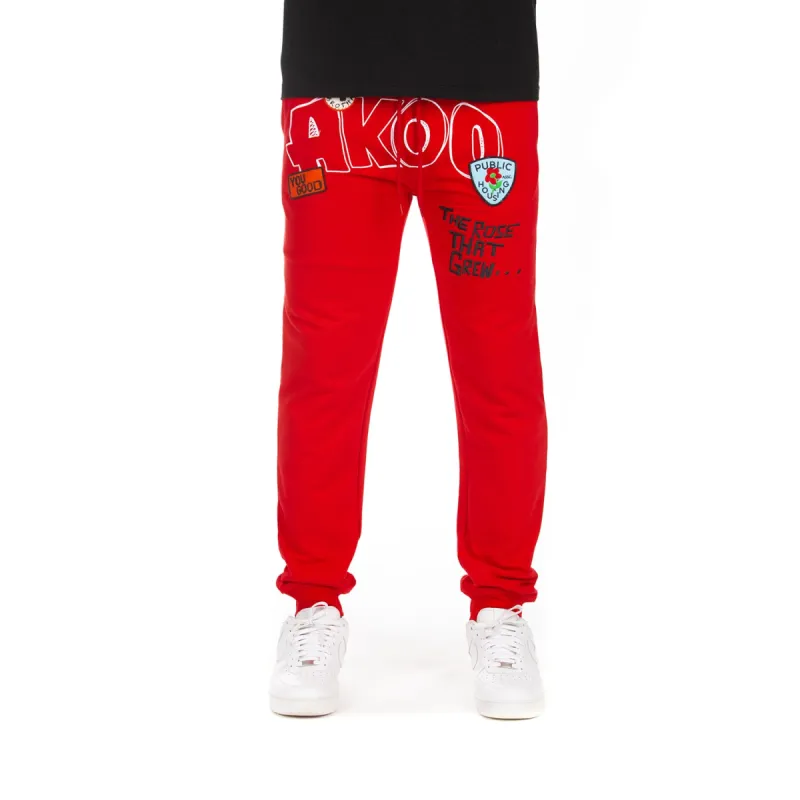 Akoo Mens Rose Sweatpant (Racing Red) sold by Akoo