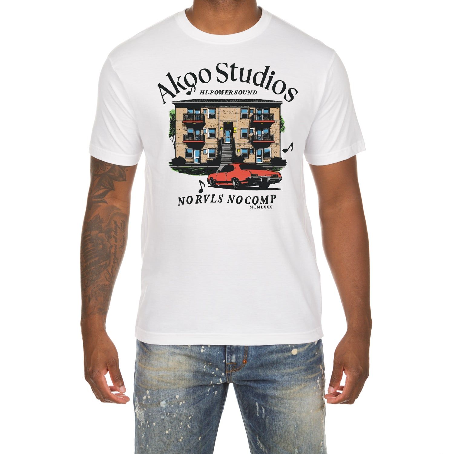 Akoo Mens Studios SS Tee (White) sold by Akoo