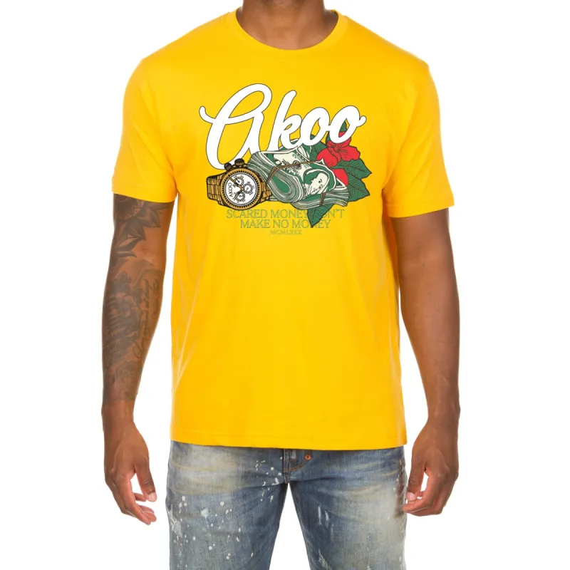 Akoo Mens Money Talk SS Tee (Old Gold) sold by Akoo