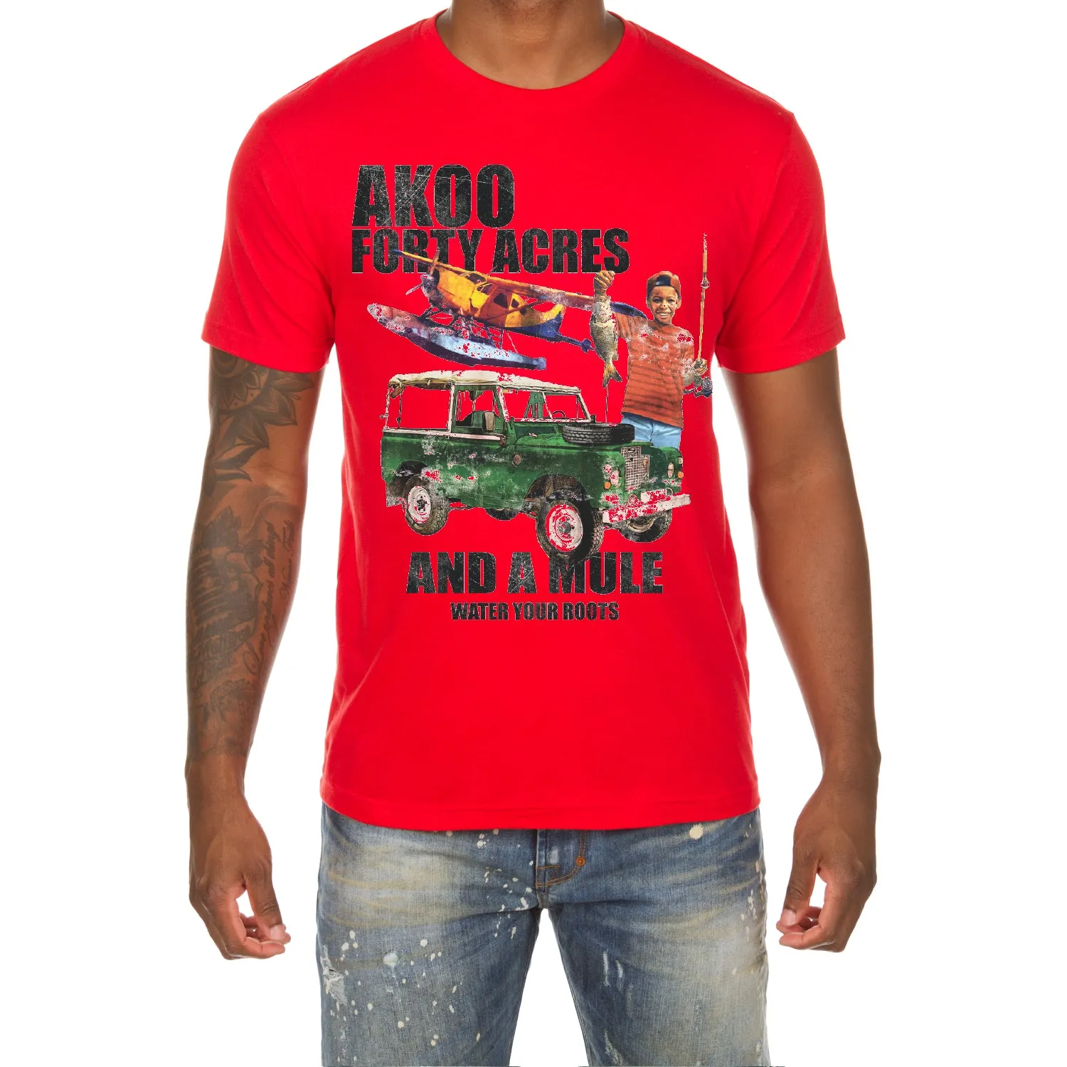Akoo Mens Forty Acres SS Tee (Red) sold by Akoo