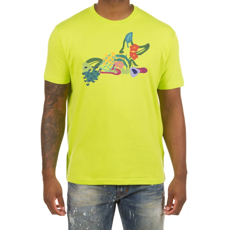 Akoo Mens Bloom SS Tee (Acid Lime) sold by Akoo