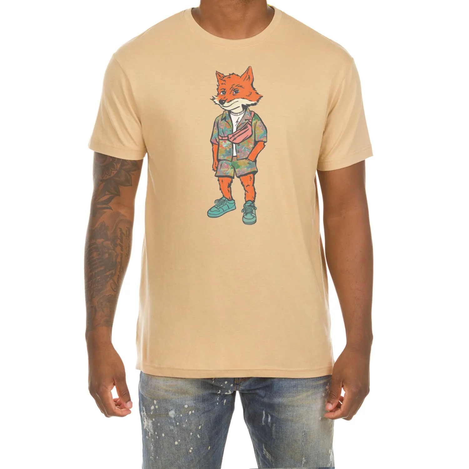 Akoo Mens Saturday Slick SS Tee (Sand) sold by Akoo