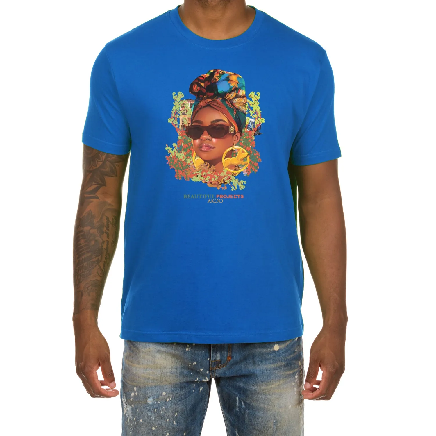 Akoo Mens Beautiful SS Tee (Palace Blue) sold by Akoo